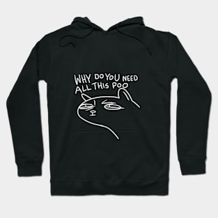 Poo Cat Black Hoodie